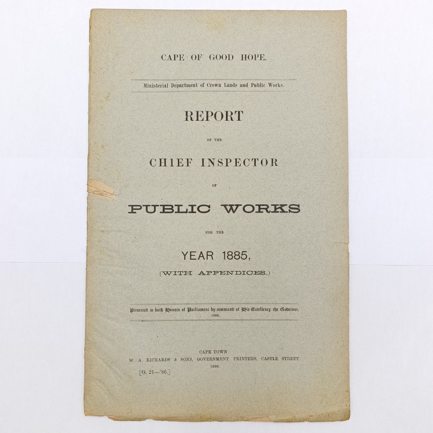 Cape of Good hope report 1885 Report of the chief inspector