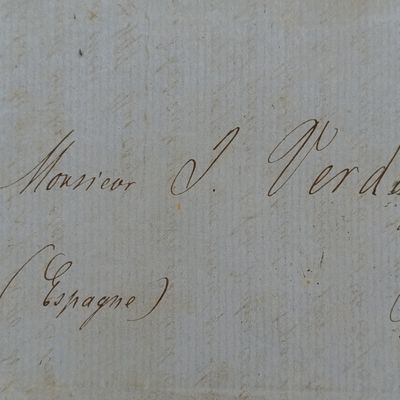 Handwritten letter 1859 to S Vardaguer Barcelona - french and Discussing commerial matters - Posted in Paris August 1859 with 2 Reales postage