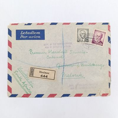 Letter from Czeckoslovakia to the cabinet of Jan Smuts - registered 1947