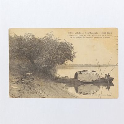 Postcard posted 22/10//1922 from Alexandria to Cairo, Egypt - Picture of Niger River and boat - Written in French - Addressed to Attorney Muhlberg