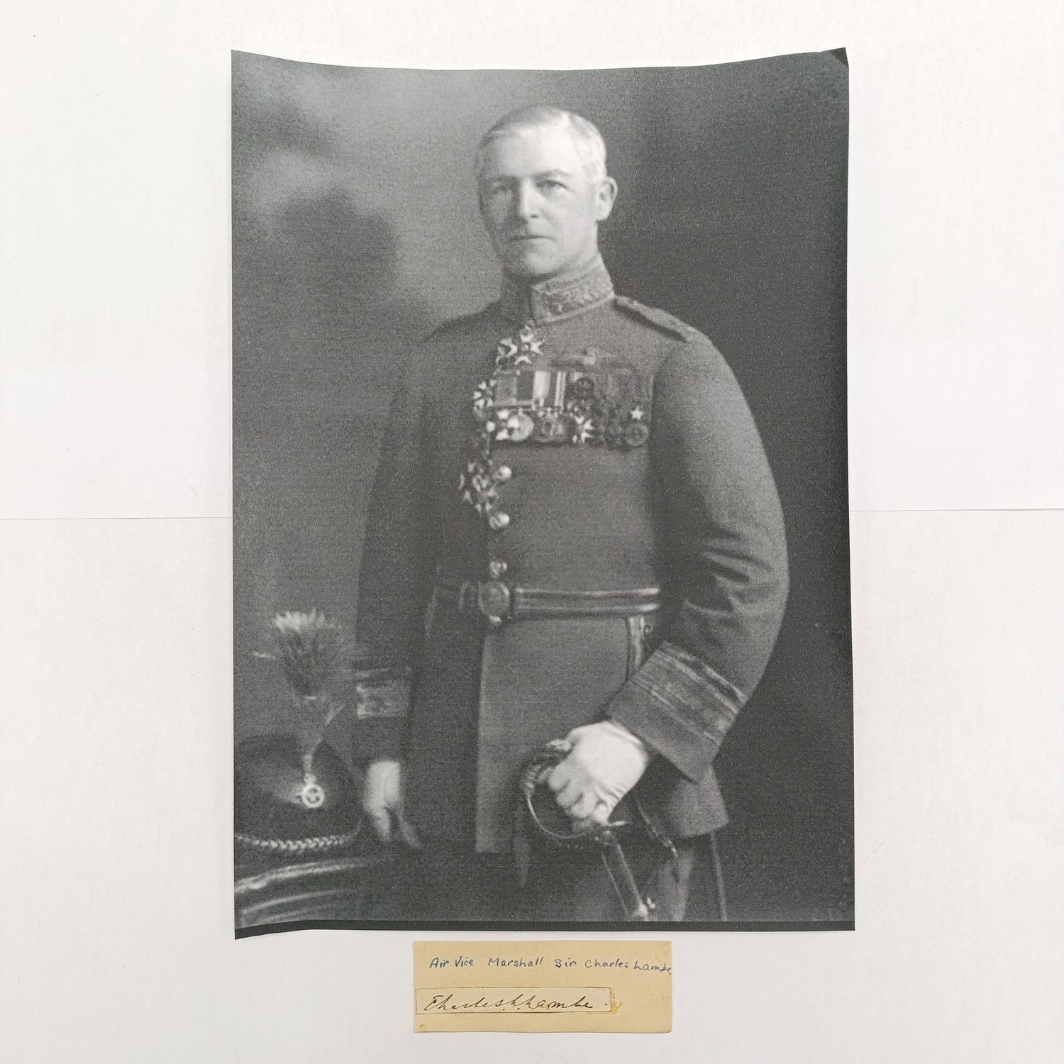 Original signature of Air Vice marshall Sir Charles Laverock Lambe KCB,CMG,DSO - Foundational commander in the Royal Air Force in 1918 - also officer in the Royal Navy