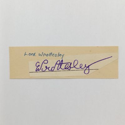Signature of the Lord Wrottesley MC - 5th Baron of Wrottesley - Mentioned in ''A Bridge too far'' - a Captain in the cavalry then