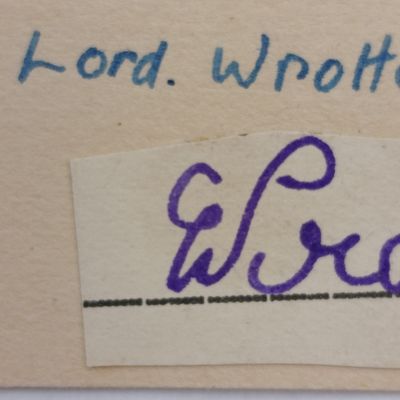 Signature of the Lord Wrottesley MC - 5th Baron of Wrottesley - Mentioned in ''A Bridge too far'' - a Captain in the cavalry then