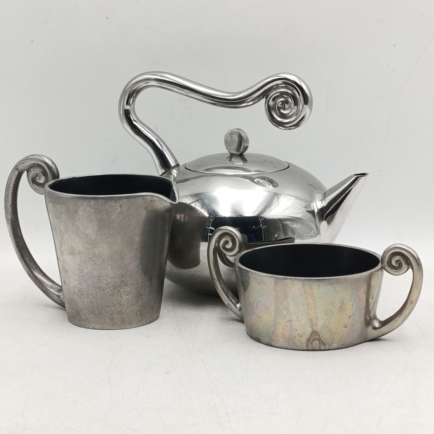 Carrol Boyes large teapot, milk jug and sugar bowl