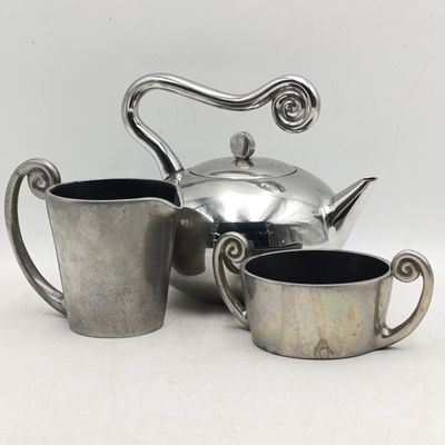 Carrol Boyes large teapot, milk jug and sugar bowl