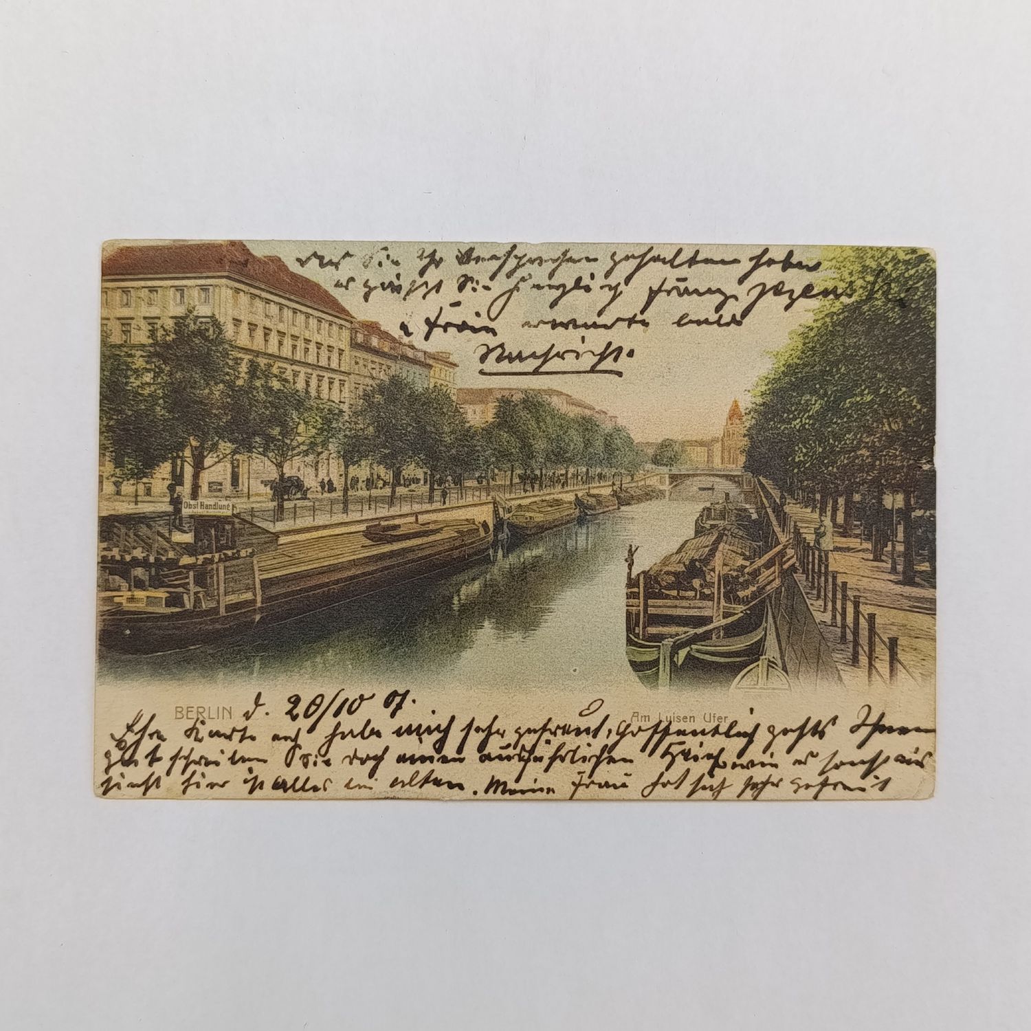 1907 Postcard picture of Berlin canal - Berlin to Pietermaritzburg South Africa
