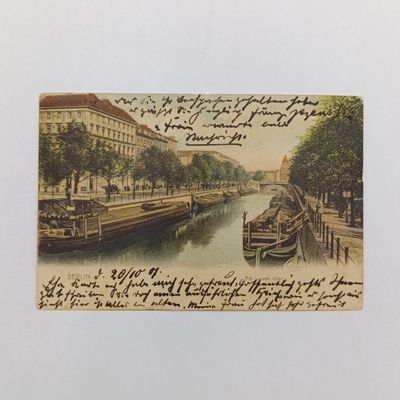 1907 Postcard picture of Berlin canal - Berlin to Pietermaritzburg South Africa
