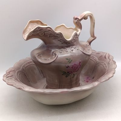 Vintage porcelain basin and pitcher