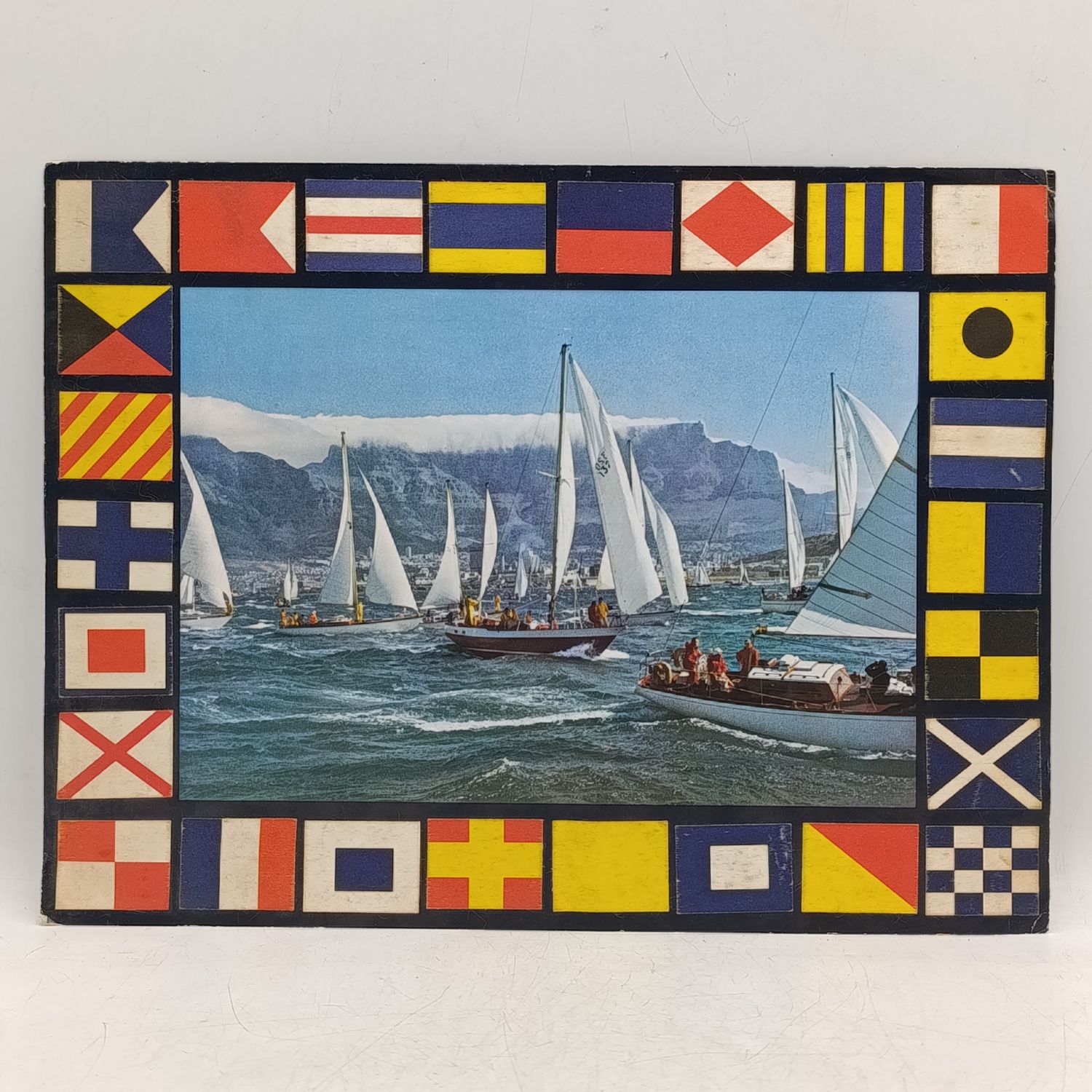 Mobil International code flags for Maritime collectors card with 26 silk flags
