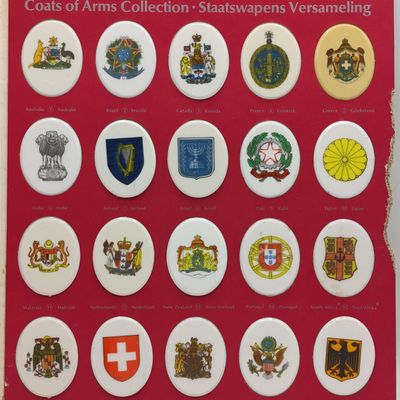 Mobil Coat of Arms collection card with 20 tokens - some card damage