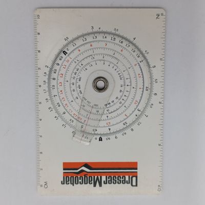 Vintage Circular slide rule in pouch with booklet