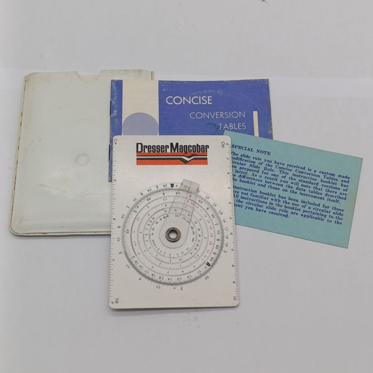 Vintage Circular slide rule in pouch with booklet