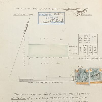 Land Surveyor's Certificate Donald Bremner Graaff Reinet - 1905