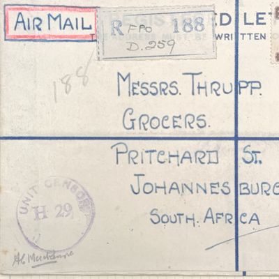 World War 2 Airmail India Bourma (Mandalay) 24-11-1944 Field Post Office registered cover