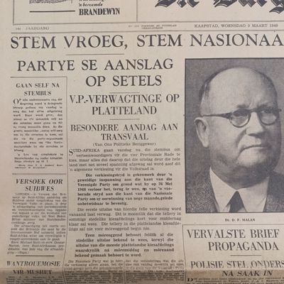 Die Burger Newspaper of 9 Maart 1949 - Excellent condition