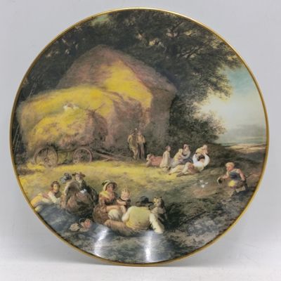 Coalport William Shayer 1788-1879 Harvest Time porcelain plate