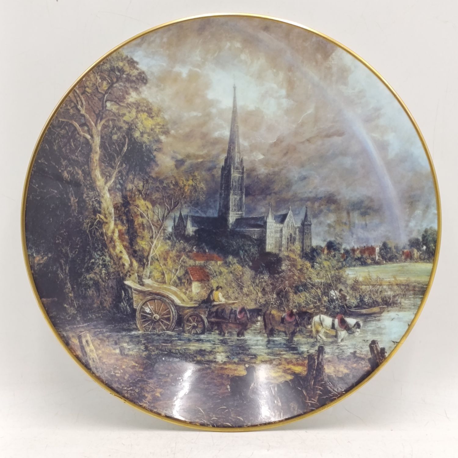 Coalport John Constable 1776-1837 Fording the River as Salisbury porcelain plate