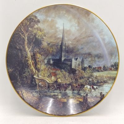 Coalport John Constable 1776-1837 Fording the River as Salisbury porcelain plate