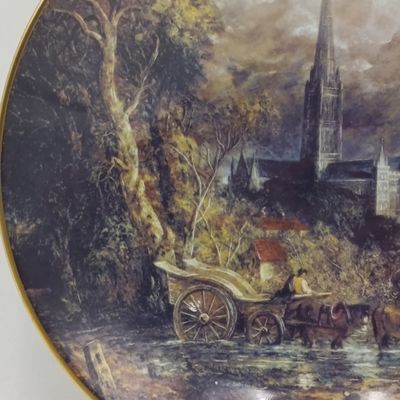 Coalport John Constable 1776-1837 Fording the River as Salisbury porcelain plate