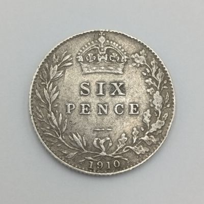 1910 Great Britain Sixpence XF