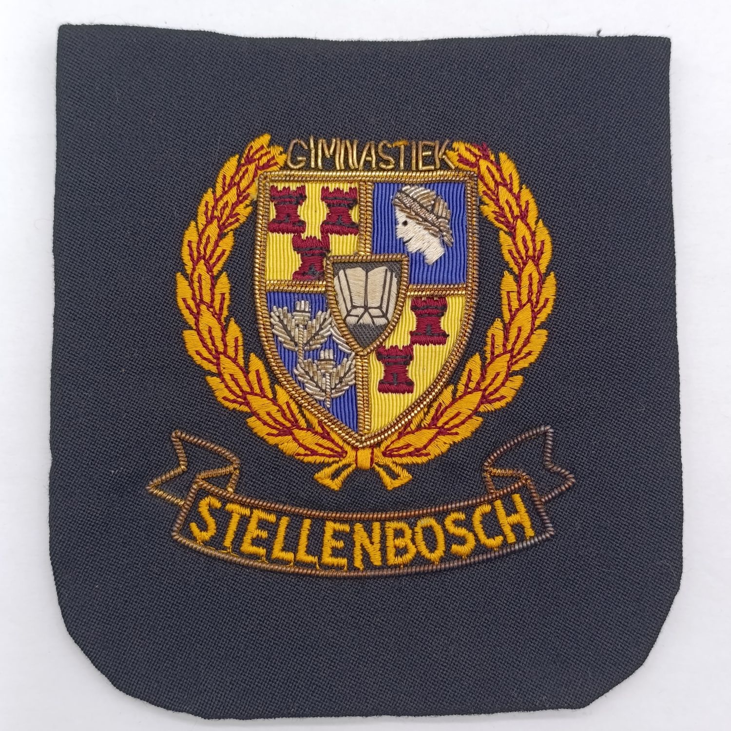 Vintage Stellenbosch Gimnastiek bullion wire cloth blazer badge