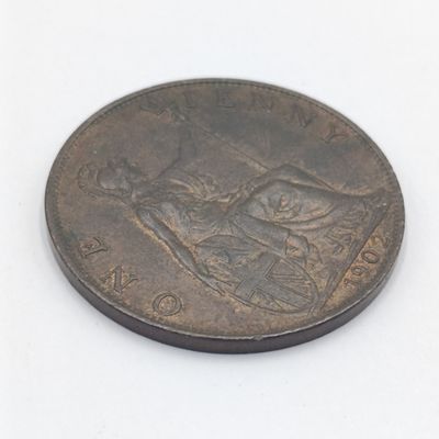 1902 Great Britain Edward  7 penny AU+