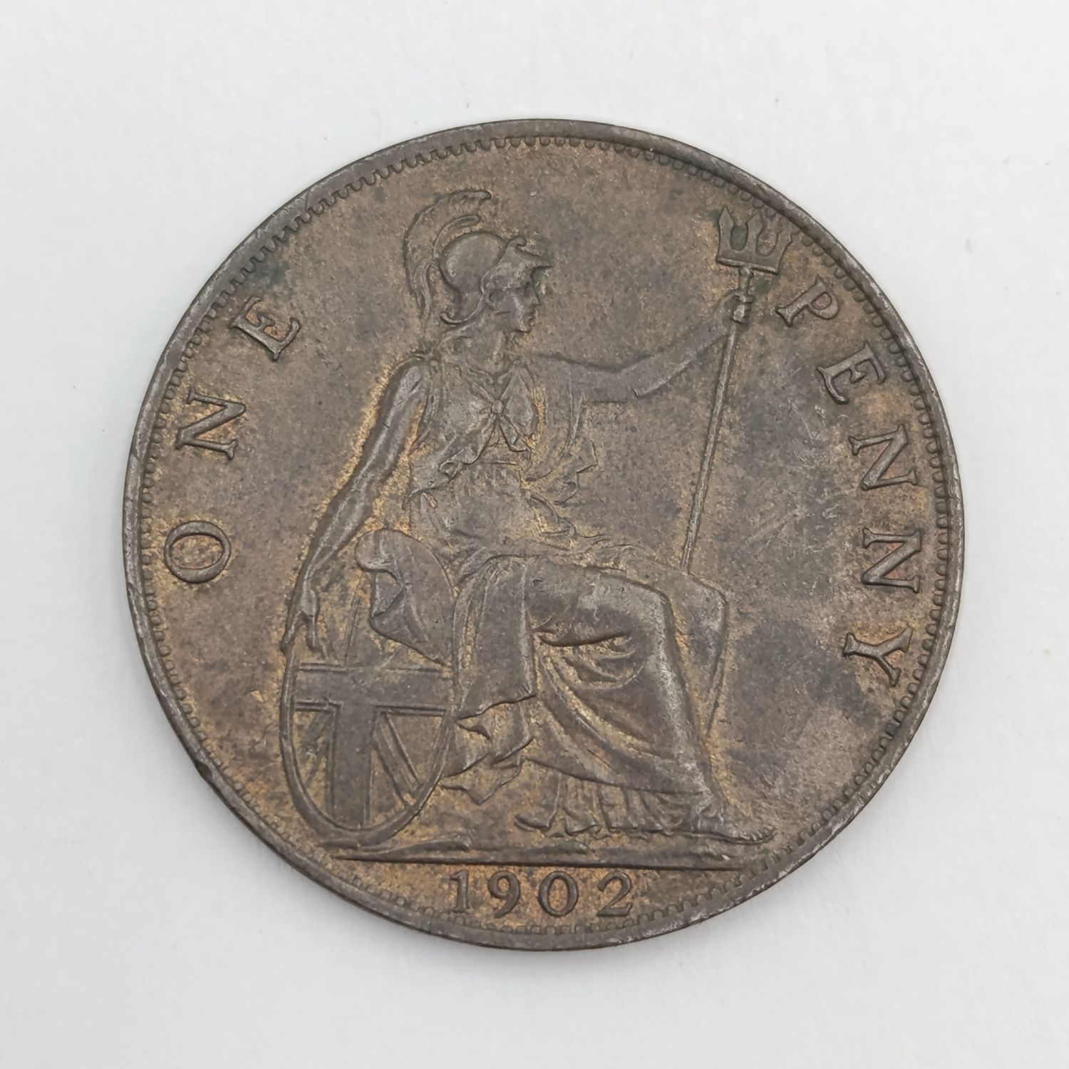 1902 Great Britain Edward  7 penny AU+