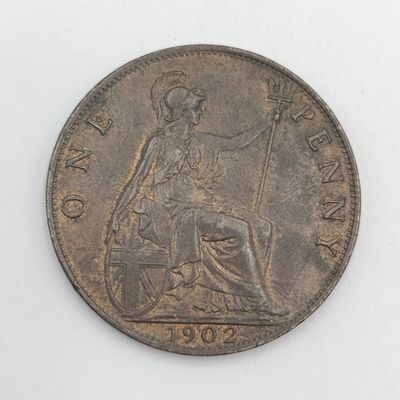 1902 Great Britain Edward  7 penny AU+