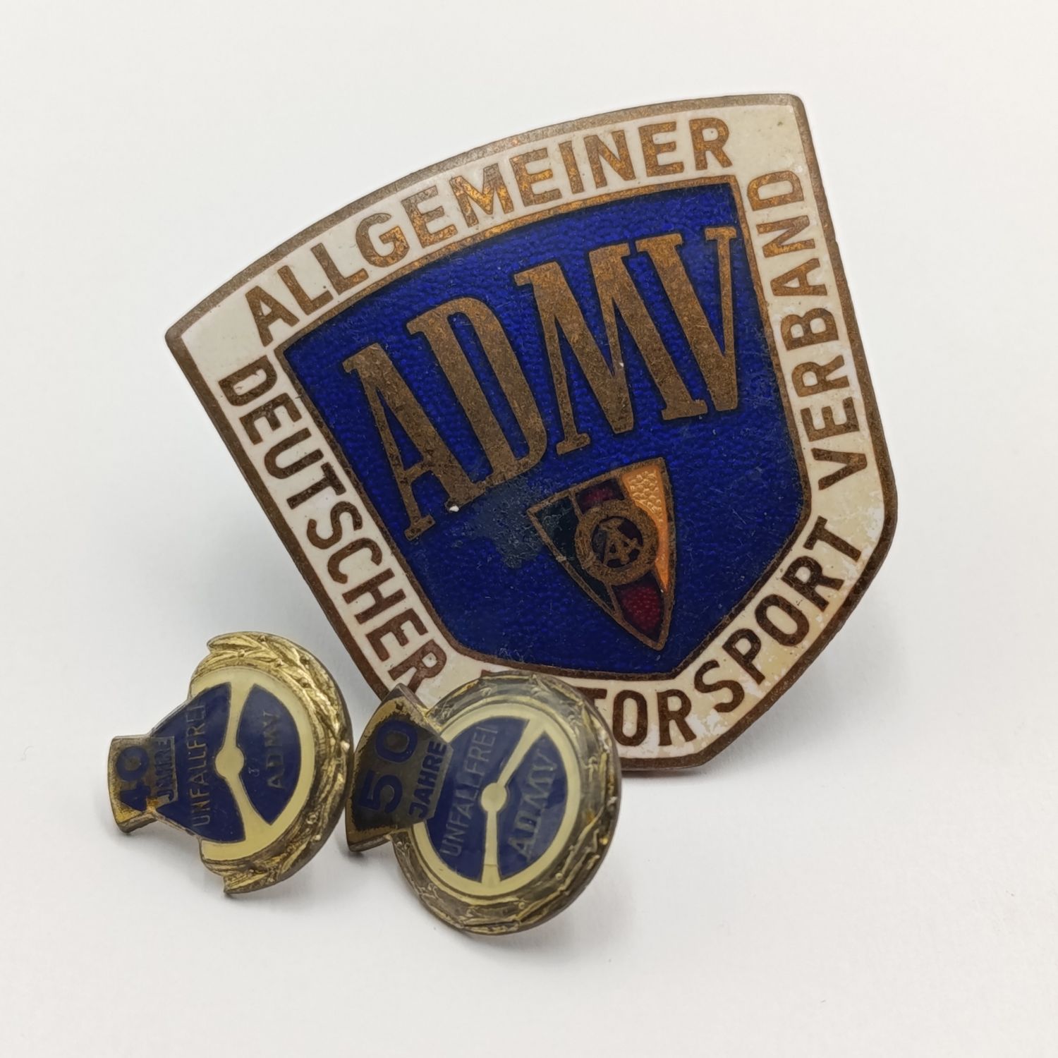 AOMV German motorsport grill badge plus 40 &amp; 50 year badges
