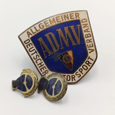 AOMV German motorsport grill badge plus 40 &amp; 50 year badges