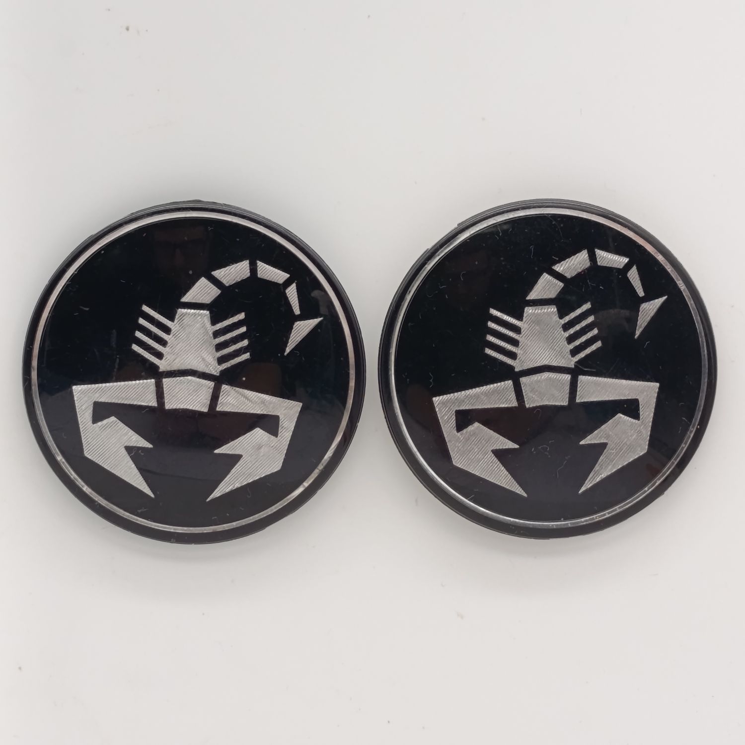 Pair of Abarth Scorpion Hub cap or steering wheel emblems