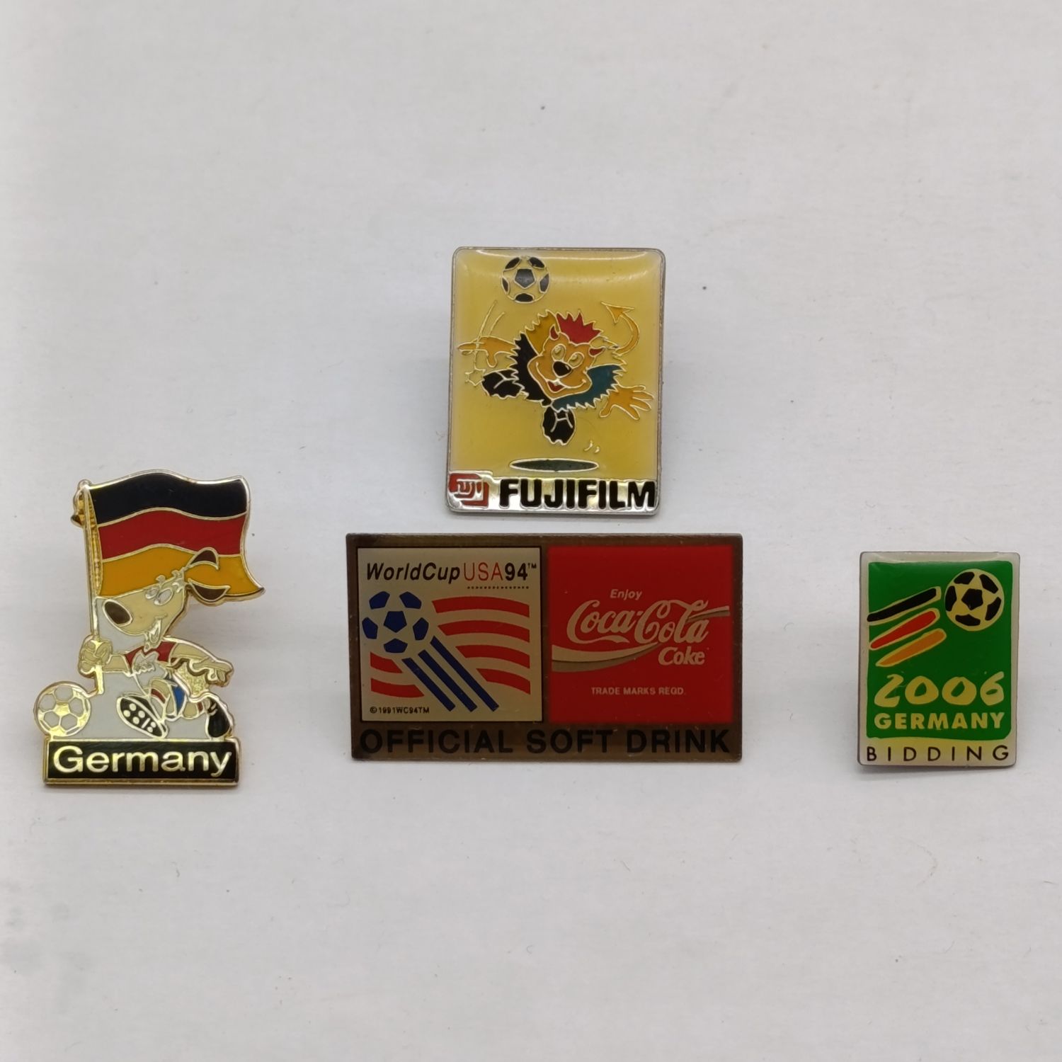Lot of 4 vintage Soccer pin badges