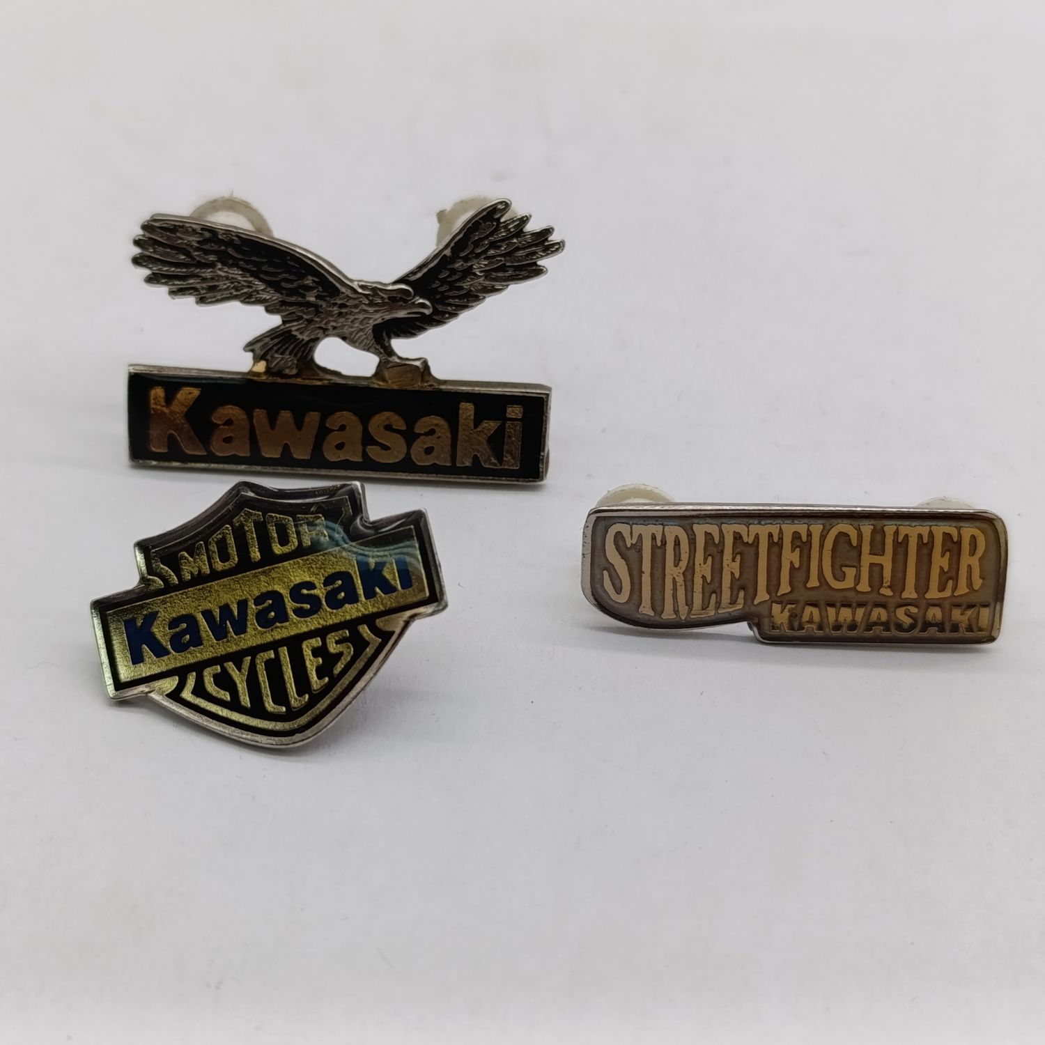 Lot of 3 Kawasaki Motorcycles badges