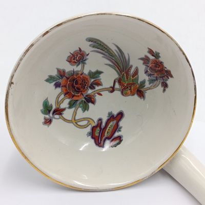 Vintage porcelain soup / punch ladle
