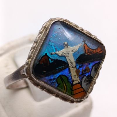 Set of Rio de Janeiro butterfly wing jewellery - ring, pendant, bracelet and necklace