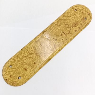 Antique Victorian Oak pattern ceramic door finger plate - circa 1850