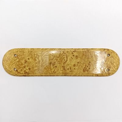 Antique Victorian Oak pattern ceramic door finger plate - circa 1850