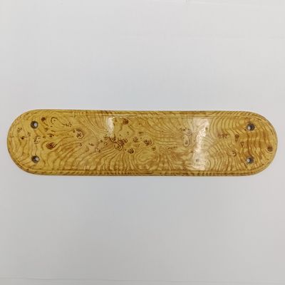 Antique Victorian Oak pattern ceramic door finger plate - circa 1850
