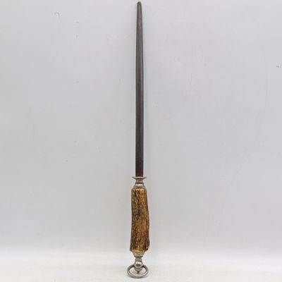 Antique F.Dick Germany sharpening stick with stag horn handle