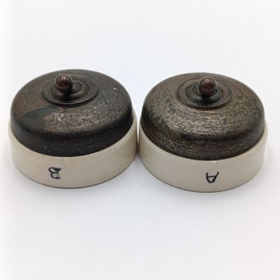 Pair of Antique porcelain light Switches