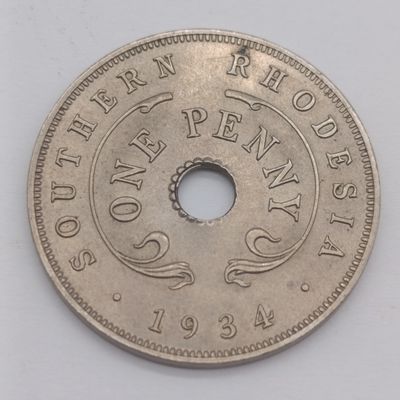 1934 Southern Rhodesia one penny AU