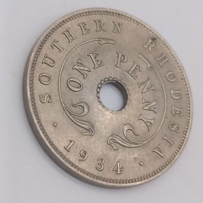 1934 Southern Rhodesia one penny AU