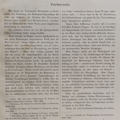 German issue -Thorn Im Mittelalter (Thorn in the middle Ages) by C Steinbrecht - 1885 edition