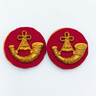 Lot of 2 Royal Army Light infantry collar badges