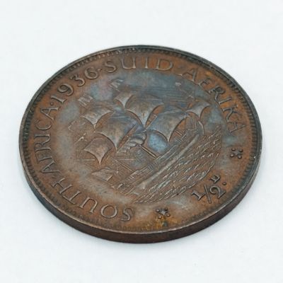 1936 South Africa Half Penny AU+