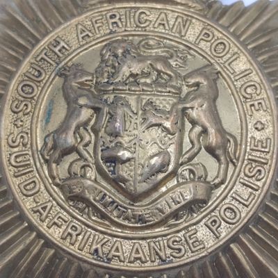 WW2 SA Police officer brass helmet badge