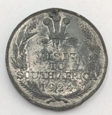 1924 Medallion for the visit of the prince of Wales to South Africa
