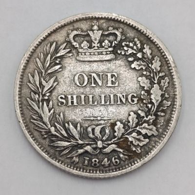1846 Great Britain silver shilling - Fine coin