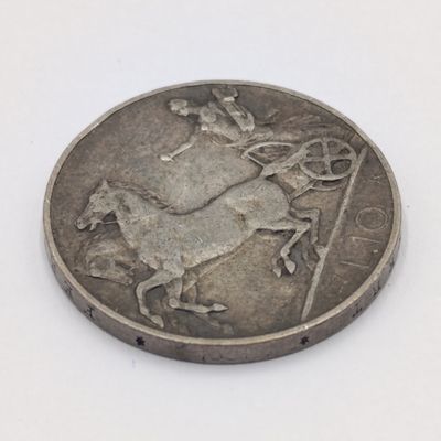 1927 Italy silver 10 Lire Vf+