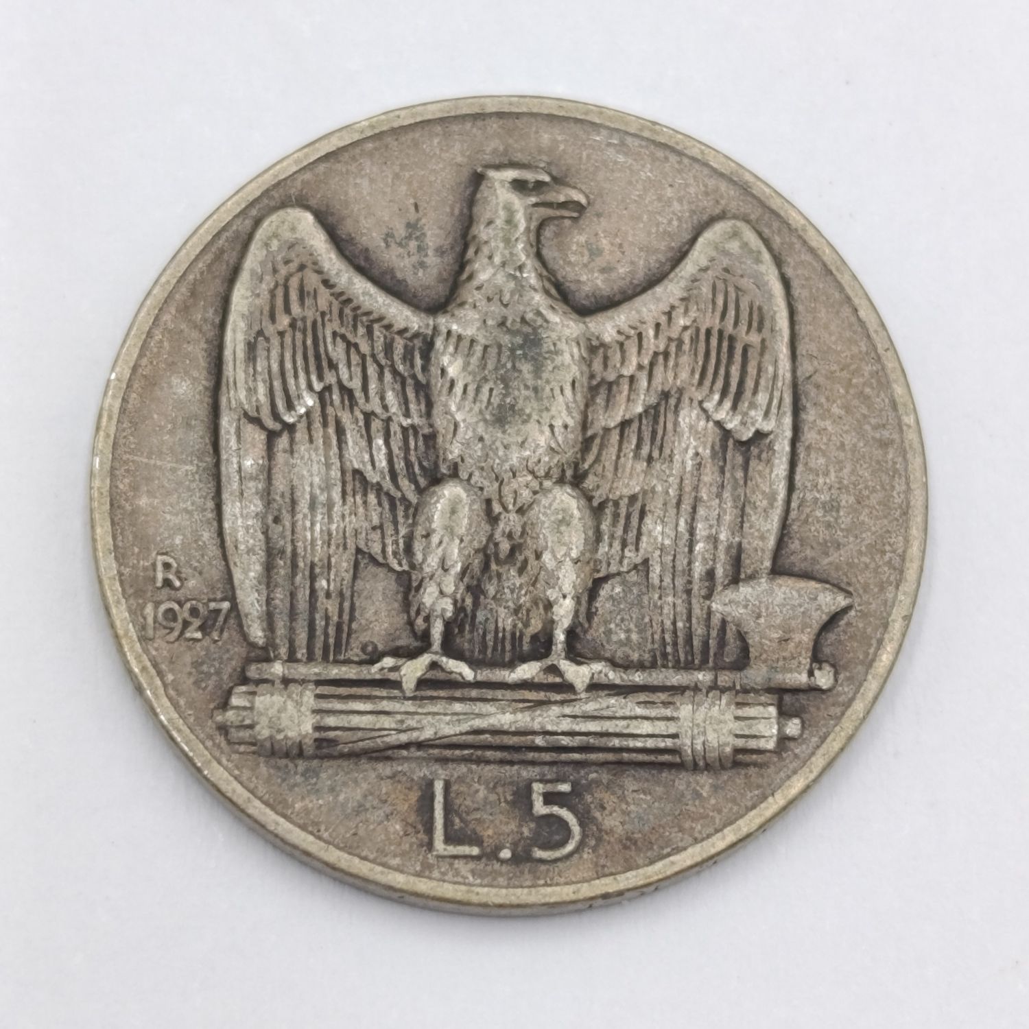 1927 Italy 5 Lire silver